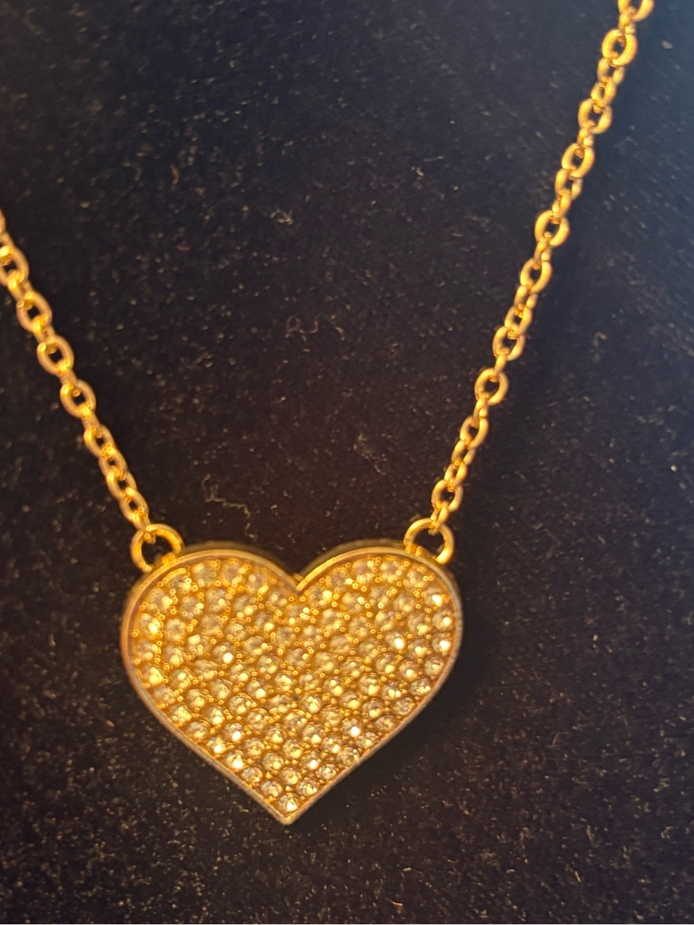 paparazzi Gold Pavé Heart Pendant Necklace